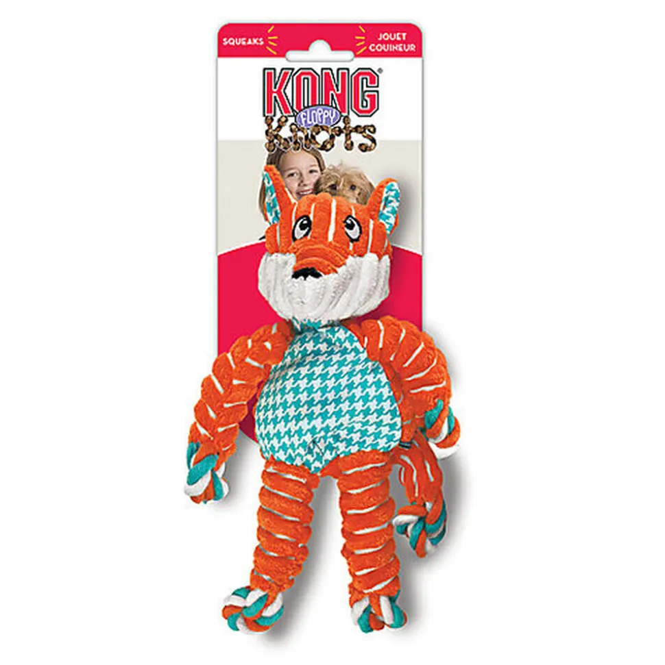 KONG - Peluche Floppy Knots Fox Renard pour Chien - S/M