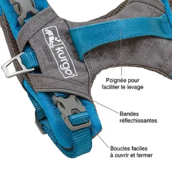 Kurgo - Harnais "Journey Air" Bleu pour Chiens