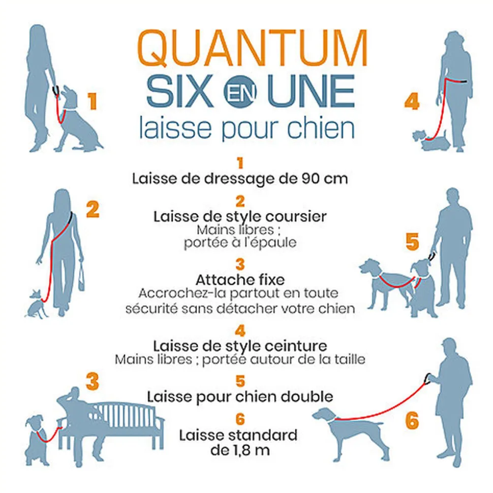 Kurgo - Laisse Min Libre "Quantum" pour Chiens - Framboise