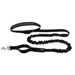 Kyflie - Laisse Ceinture élastique Anti-chocs OTIUM Noir pour Chien - 2,90m