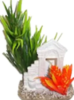 Labeo - Décor colonne avec Plante Artificielle - Aquarium