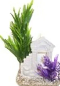 Labeo - Décor colonne avec Plante Artificielle - Aquarium