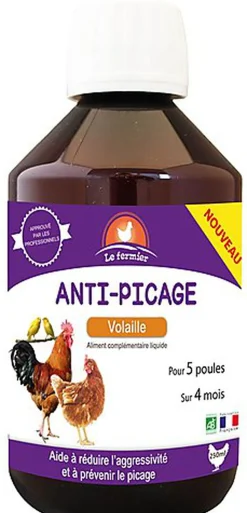 Le Fermier - Aliment Complémentaire Anti Picage pour Basse cour - 250ml