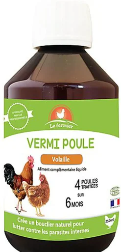 Le Fermier - Aliment Complémentaire Vermi Poule pour Basse cour - 250ml