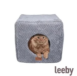 Leeby - Couffin Cube Gris pour Chats - S
