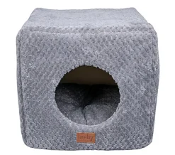 Leeby - Couffin Cube Gris pour Chats - S