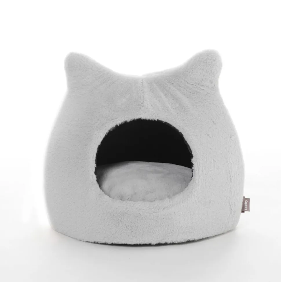 Leeby - Igloo Extra Doux pour Chats - Gris