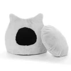 Leeby - Igloo Extra Doux pour Chats - Gris