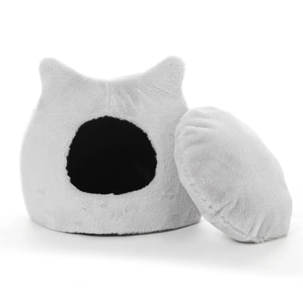 Leeby - Igloo Extra Doux pour Chats - Gris