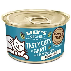 Lily's Kitchen - Bouchées Tasty en Sauce Poulet et Thon pour Chat Senior - 85 g