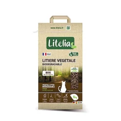 Litelia - Ltière Végétale en Granulés de Bois pour Chats - 6Kg
