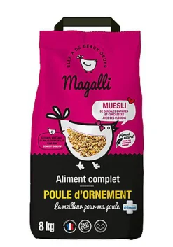Magalli - Aliment Complet à Base de Muesli pour Poule d'Ornement - 8Kg