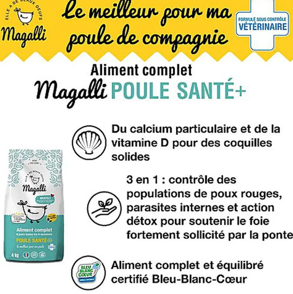 Magalli - Aliment Complet Poule Santé pour Basse-cour - 4Kg