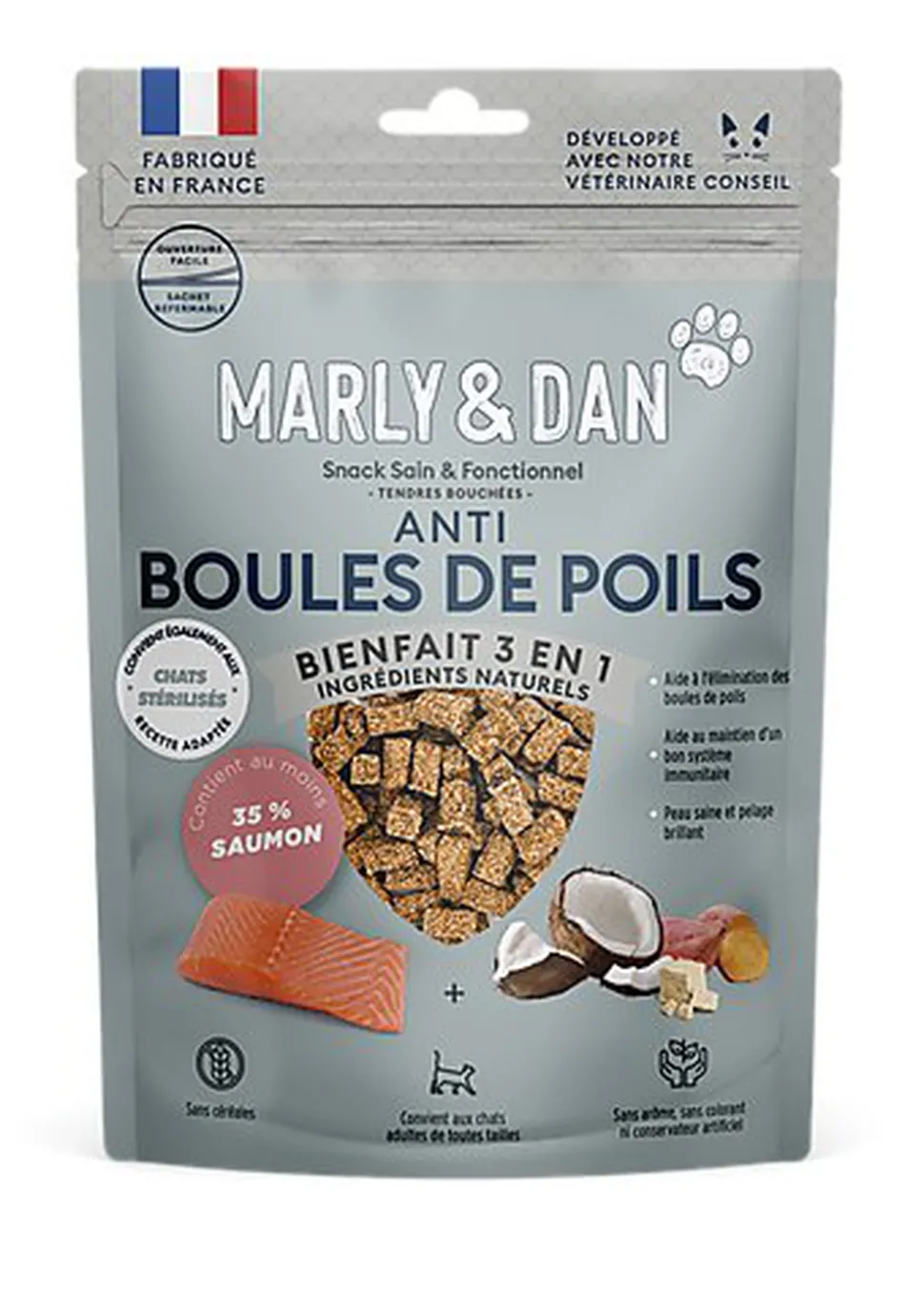 Marly & Dan - Tendres Bouchées Boules de Poils pour Chats - 40g