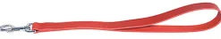 Martin Sellier - Laisse Double avec Bords Arrondis en Cuir de 50cm pour Chien - Rouge