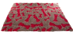 Martin Sellier - Tapis Plat Petbed Os Beige et Rouge pour Chien - 50x75cm