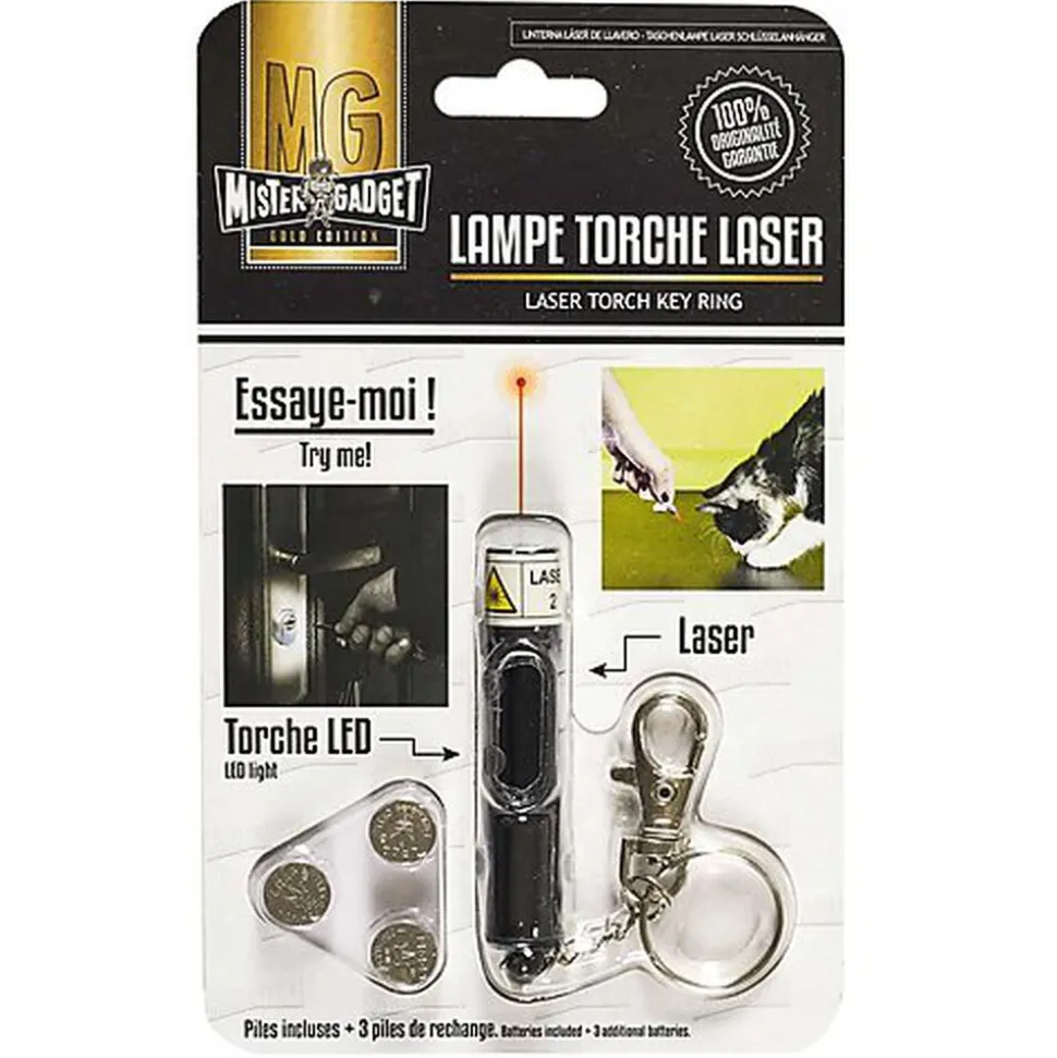 Mister Gadget - Jouet Porte Clés Lampe Torche Laser pour Chats - 14cm