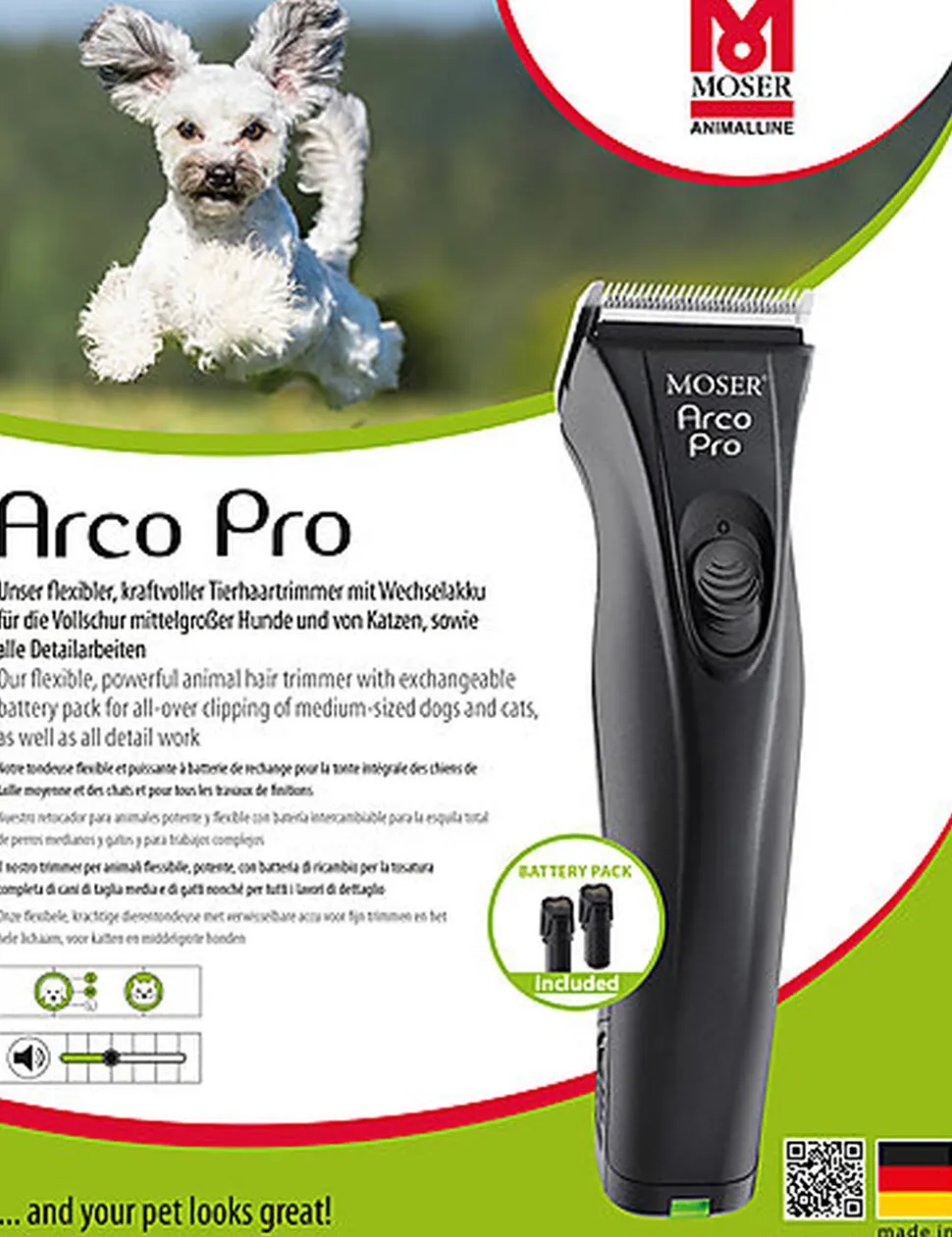 Moser - Tondeuse Arco Pro sur batterie pour Chien et Chat