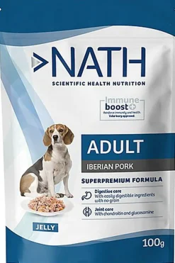 Nath - Pâtée Jelly Immune boost+ Porc Iberique pour Chiens - 100g