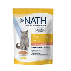 Nath - Pâtée Jelly Immune boost+ Sensitive Saumon et Dinde pour Chats - 85g