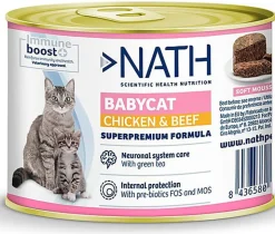 Nath -Patée Kitten au poulet et bœuf pour Chatons moins 4 mois -200g