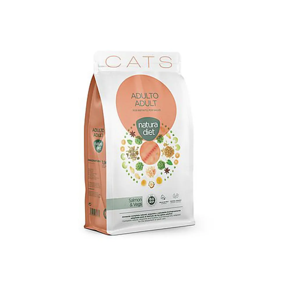 Natura Diet - Croquettes Adulte au Saumon pour Chat