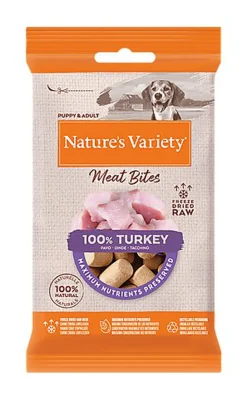 Nature's Variety - Bouchées Meat Bites 100% Dinde pour Chiens - 20g
