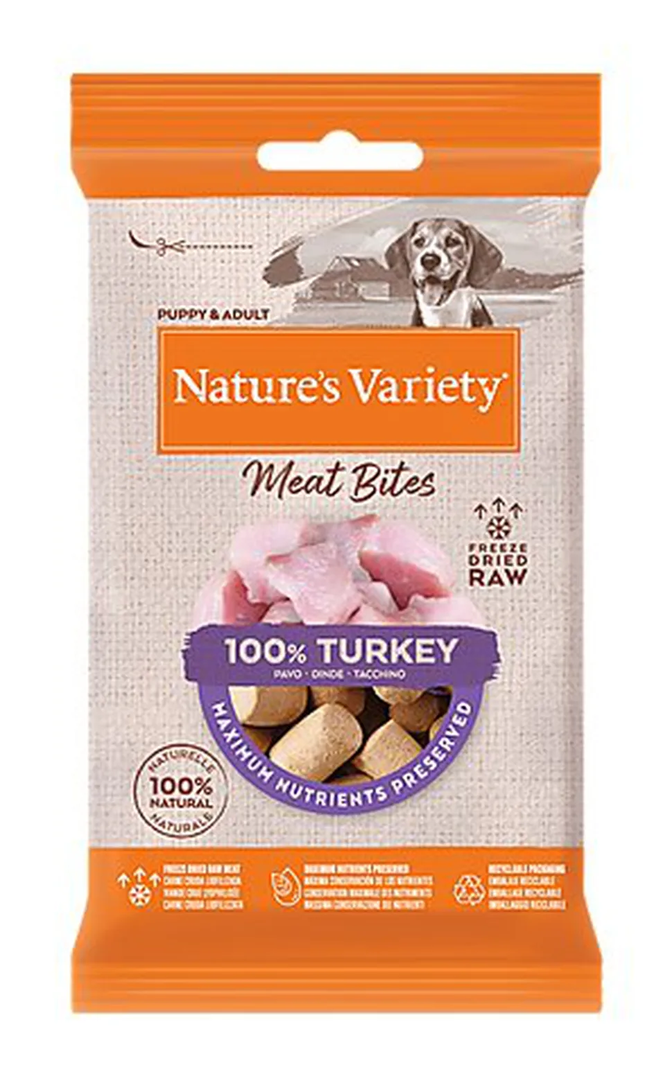 Nature's Variety - Bouchées Meat Bites 100% Dinde pour Chiens - 20g