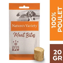 Nature's Variety - Bouchées Meat Bites 100% Poulet pour Chiens - 20g
