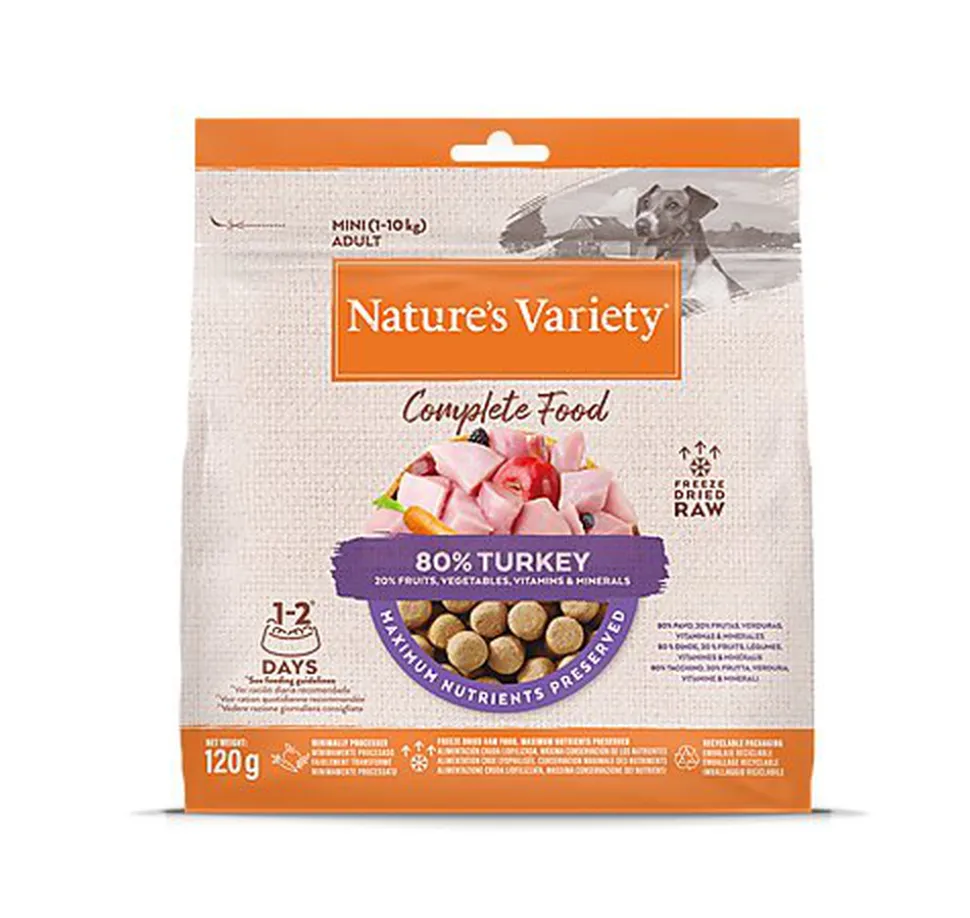 Nature's Variety - Bouchées Complete Freeze Dried Food Dinde pour Chiens - 120g