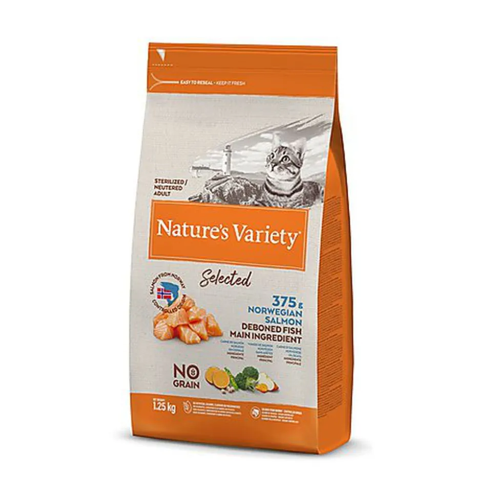 Nature's Variety - Croquettes Selected Sterilized au Saumon pour Chat - 1,25Kg