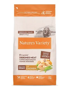 Nature's Variety - Croquettes Healthy Grains Adulte Au Poulet Pour Chiens - 3kg