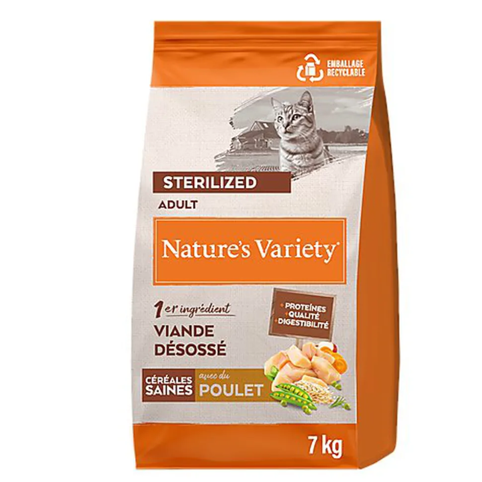 Nature's Variety - Croquettes Healthy Grains Sterilized au Poulet pour Chats - 7kg