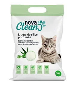 Nova Clean - Litière Silice Parfumée à l'Aloe Vera - 16L