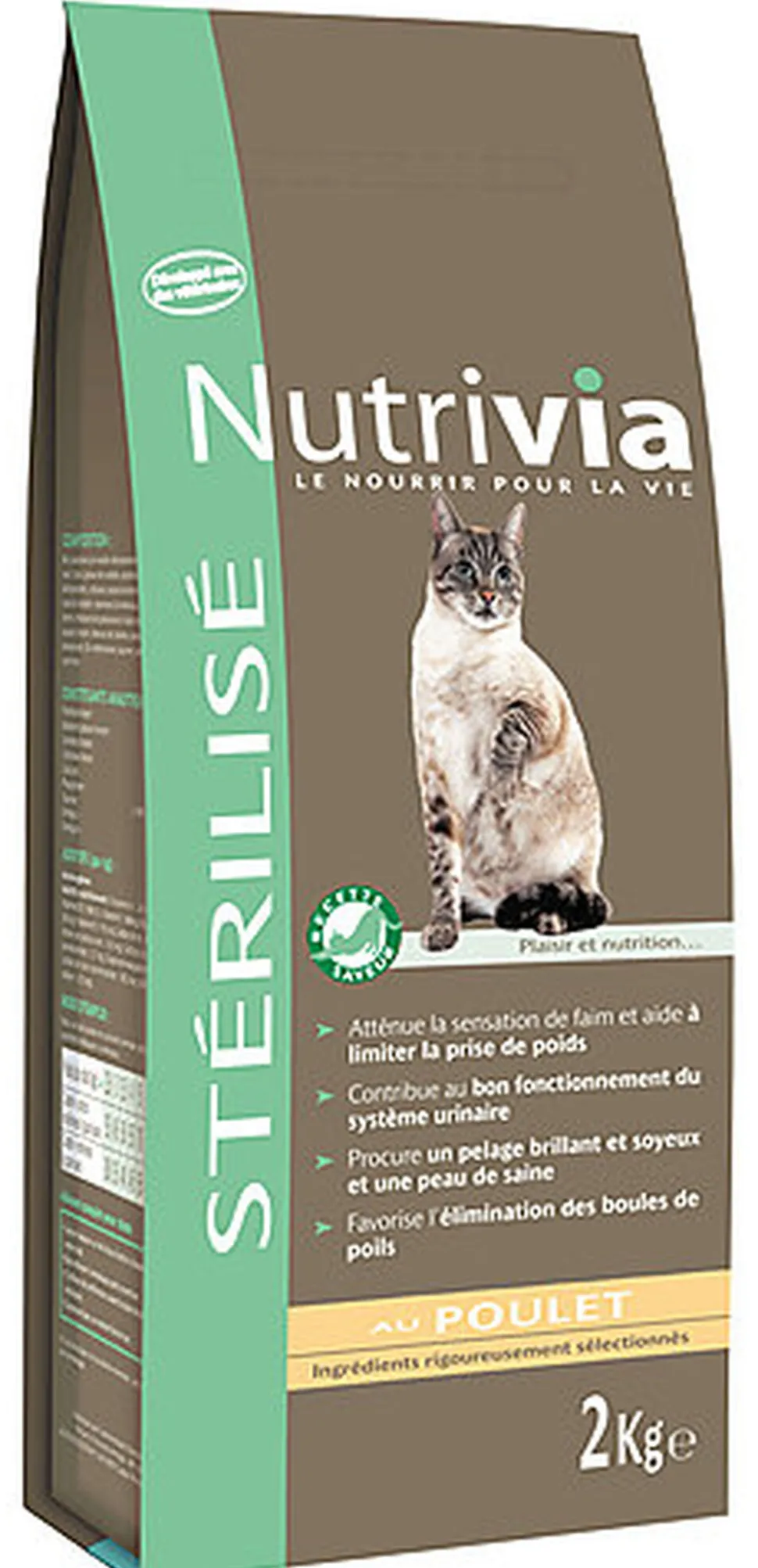 Nutrivia - Croquettes au Poulet pour Chat Stérilisé