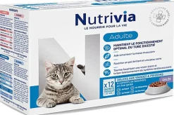 Nutrivia - Sachets en Gelée à la Viande et au Poisson pour Chats Adultes - 12x100g