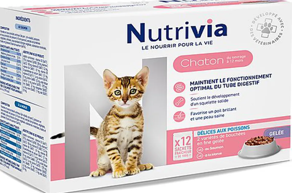 Nutrivia - Sachets en Gelée au Poisson pour Chatons - 12x100g