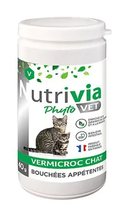 Nutrivia Vet - Bouchées Appétentes Vermicroc pour Chats - 40g