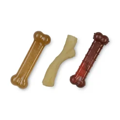 Nylabone - Jouet à Mâcher Puppy Stages Pack Poulet Bacon et Bœuf - M