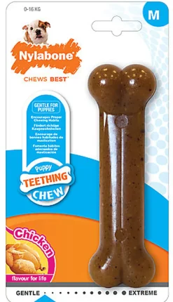 Nylabone - Jouet Os à Mâcher Puppy Chews au Poulet pour Chiots - M