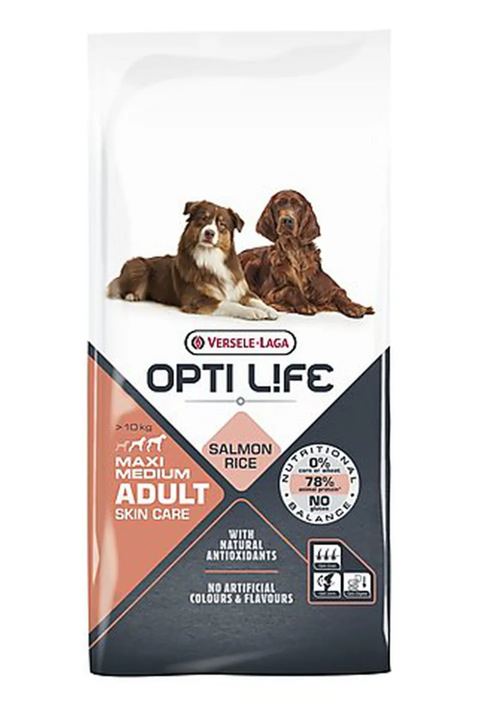 Opti Life - Croquettes Adult Skin Care Medium/Maxi au Saumon pour Chiens - 12,5Kg