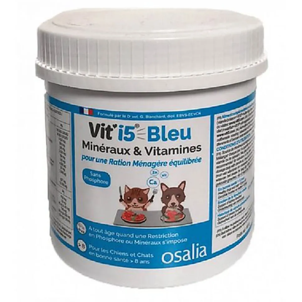Osalia - Complément Vit'i5 Bleu pour Chiens et Chats de plus de 8ans - 600g