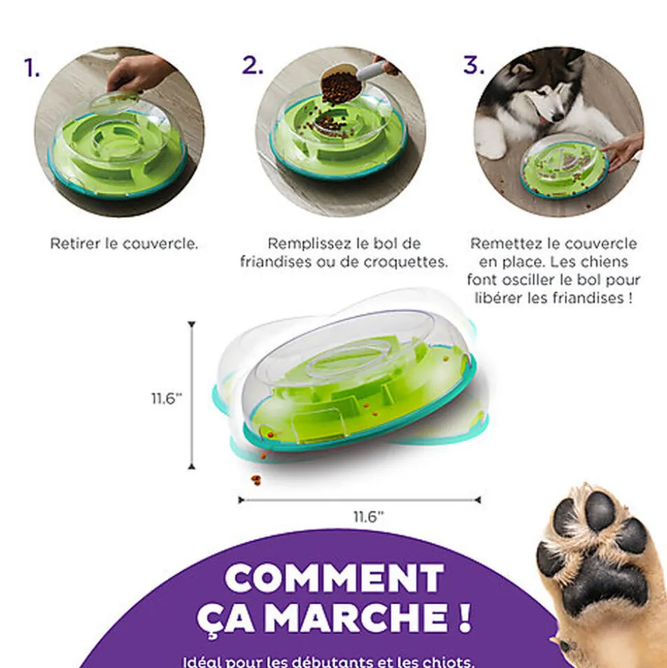 Outward Hound - Jeu Puzzle à Friandises Wobble Bowl pour Chiens