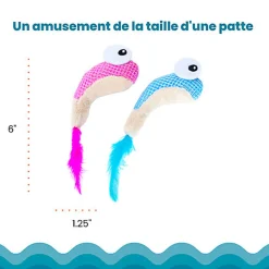 Outward Hound - Jouet à Mâcher Dental Shrimpies pour Chats - x2