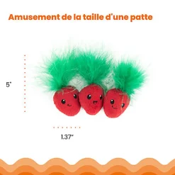 Outward Hound - Lot de 3 Jouets Straw-Babies pour Chats