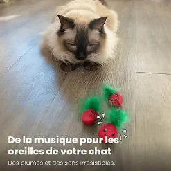 Outward Hound - Lot de 3 Jouets Straw-Babies pour Chats