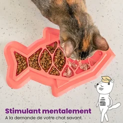 Outward Hound - Tapis d'Alimentation Fishie Fun Feed pour Chats - Rose