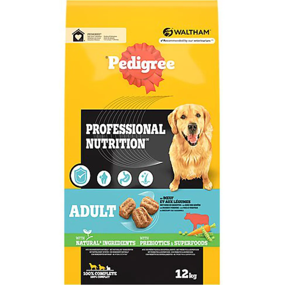 PEDIGREE - Croquettes ADULT au Boeuf et aux Légumes pour chiens - 12kg
