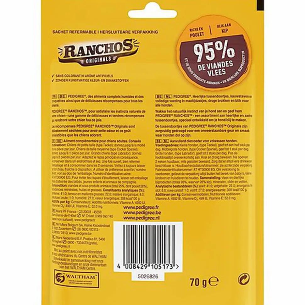 Pedigree - Friandises Ranchos au Poulet pour Chien - 70g