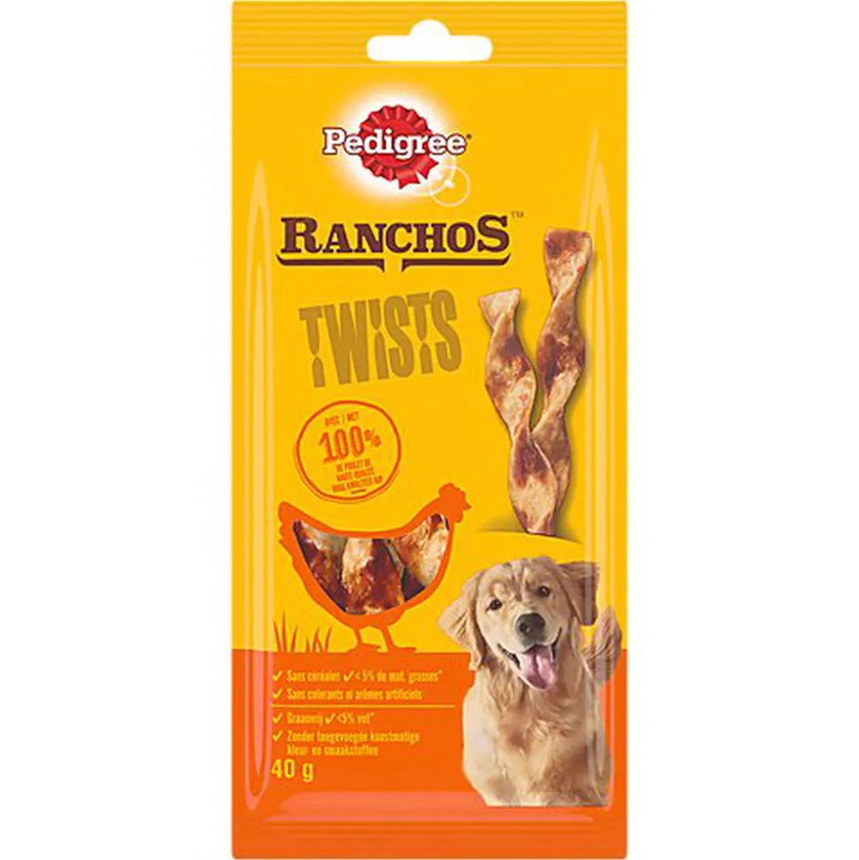Pedigree - Friandises Ranchos Twists au Poulet pour Chiens - 40g